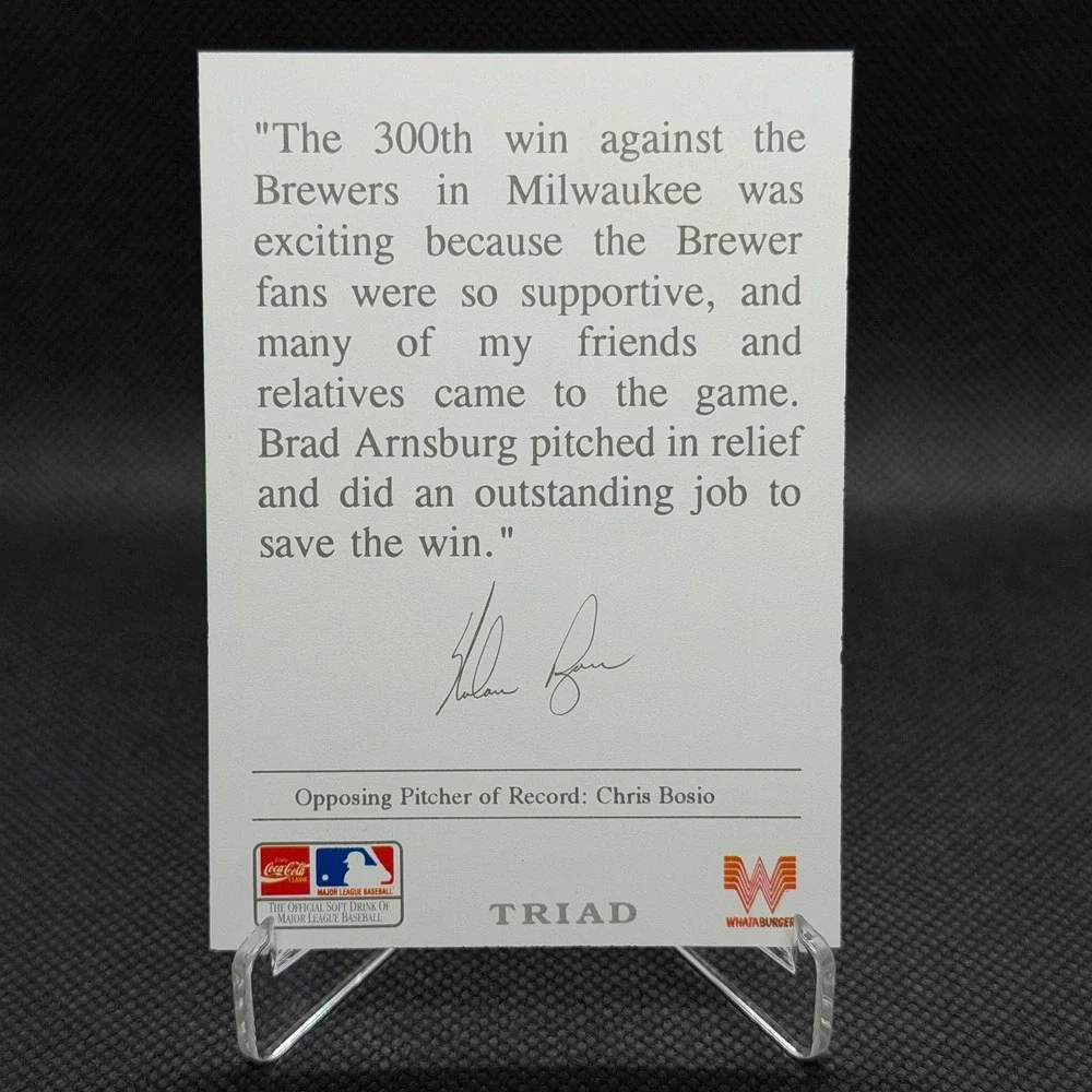 Nolan Ryan 1993 Triad Whataburger Holo 300th Win Rangers NM